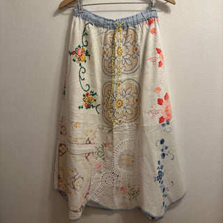 RELAX RE-LUX PETAL MAXI SKIRT EMBROIDERED COTTON