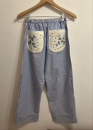 RELAX RE-LUX PJ PANTS WITH POCKETS NAVY + EMBROIDERY