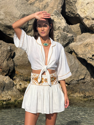 NATACHA & VANESSA SKIRT TESSA SOFIA OFF WHITE