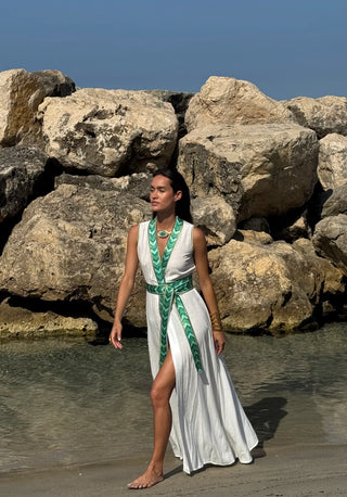 NATACHA & VANESSA DRESS LIVIA MAXI SLEEVELESS WHITE