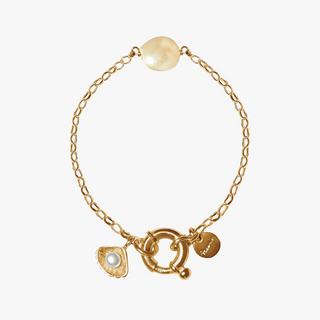 OCEANO JEWELS ILE PLATE BRACELET GOLD VERMEIL SOUTH SEA PEARL 8MM