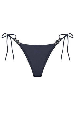ALICIA SWIM LAETITIA BEADS BIKINI BOTTOM IN CAVIAR