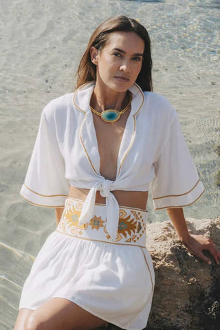 NATACHA & VANESSA SKIRT TESSA SOFIA OFF WHITE