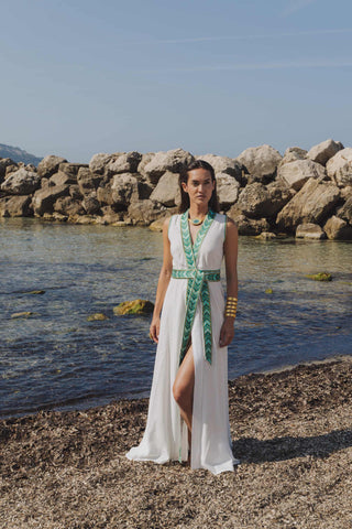 NATACHA & VANESSA DRESS LIVIA MAXI SLEEVELESS WHITE