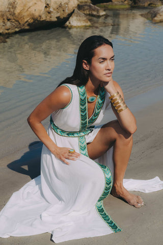 NATACHA & VANESSA DRESS LIVIA MAXI SLEEVELESS WHITE