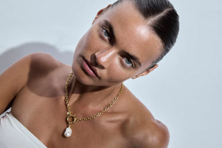 OCEANO JEWELS ST GÉRAN NECKLACE GOLD VERMEIL 40CM + PENDANT MEDIUM BAROQUE PEARL