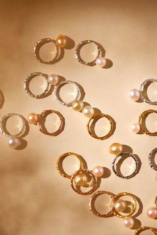 OCEANO JEWELS BEL AIR RING GOLD VERMEIL WHITE PEARL 8MM