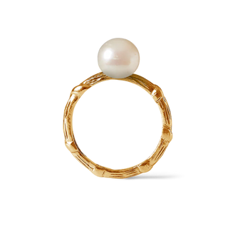 OCEANO JEWELS BEL AIR RING GOLD VERMEIL WHITE PEARL 8MM