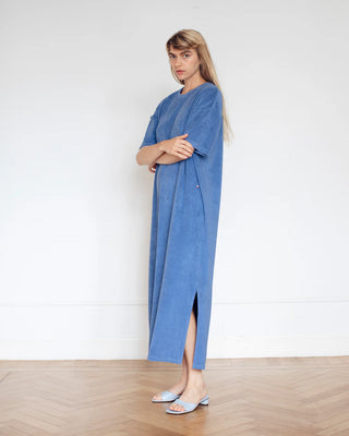 RAFF DAHLIA TERRY TOWELLING DRESS STONE