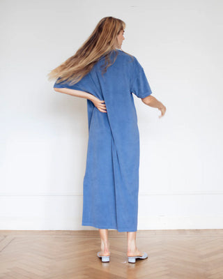 RAFF DAHLIA TERRY TOWELLING DRESS STONE