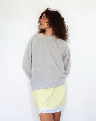 RAFF GEORGE TERRY TOWELLING SWEATER GREY MELANGE