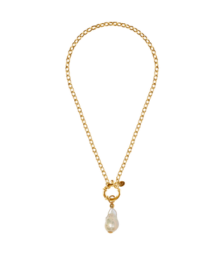 OCEANO JEWELS ST GÉRAN NECKLACE GOLD VERMEIL 40CM + PENDANT MEDIUM BAROQUE PEARL