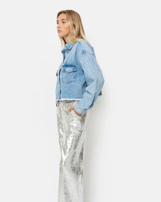 AME JULES SILVER WIDE PANTS WITH ELASTICATED WAIST