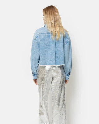 AME JULES SILVER WIDE PANTS WITH ELASTICATED WAIST