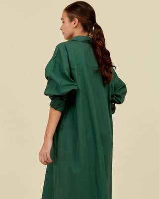 SEAMEHAPPY GEENAH SHIRT DRESS POPLIN UNI 317 DEEP DARK GREEN