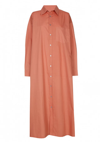SEAMEHAPPY GEENAH SHIRT DRESS POPLIN UNI 603 TERRACOTTA
