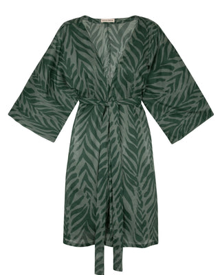 Short Kimono Cover-Up In Tropic Waves By Alicia Swim