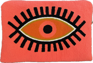 LE POM POM NEON ORANGE EYE LAPTOP CASE