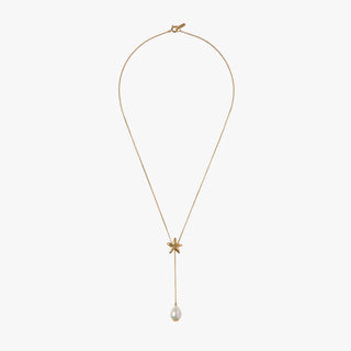 OCEANO JEWELS TROU D'EAU DOUCE NECKLACE GOLD VERMEIL ADJUSTABLE STARFISH WHITE