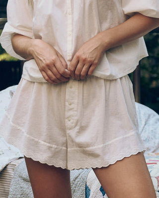 THE GREAT THE EYELET TAP SHORT TRUE WHITE