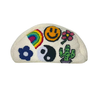 LE POM POM COSMETIC BAG WHITE EMOJI