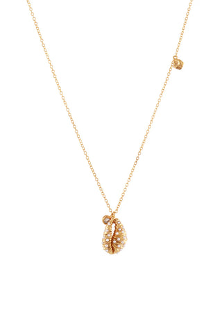 JLC SEASHELL PENDANT WITH MINI PEARLS