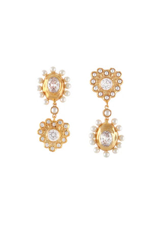 JLC MINI MISMATCHED EARRINGS WITH PEARL AND STONES