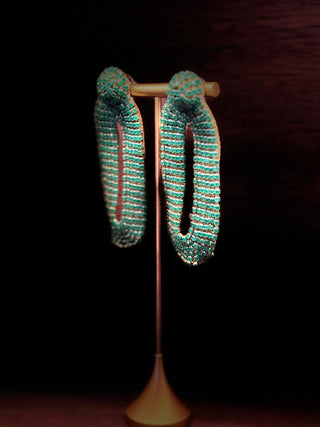 DEEPA GURNANI BIANCA EARRINGS GREEN