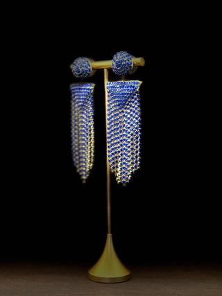 DEEPA GURNANI FANNING EARRINGS DENIM