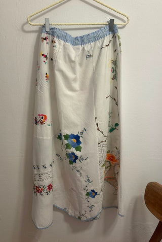 RELAX RE-LUX PETAL MAXI SKIRT EMBROIDERED COTTON