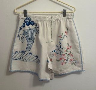 RELAX RE-LUX SHORTS EMBROIDERED COTTON