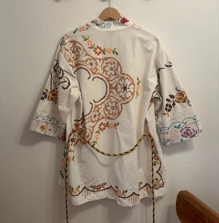 RELAX RE-LUX KIMONO JACKET EMBROIDERED COTTON