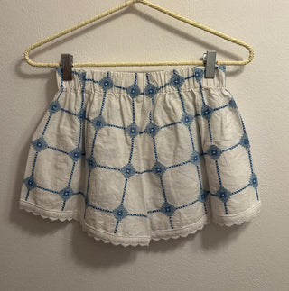 ORSINA BLUE ROSES SHORTS WHITE