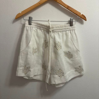 BENARAS THREAD CORAL SHORTS WHITE