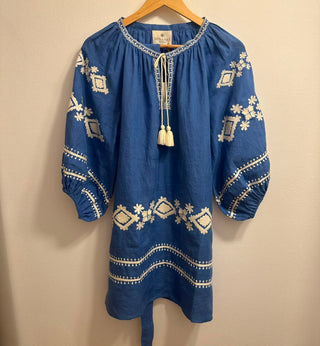 BENARAS BYBLOS PUFF TUNIC SERENA BLUE