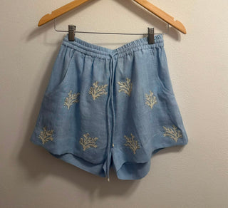 BENARAS THREADS CORAL SHORTS D.BLUE