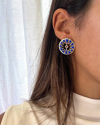 SAMANTHA TEA AURA EARRINGS LAPIS LAZULI & MULTI SAPPHIRES