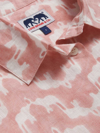 LOVE BRAND ELEPHANT PALACE STRAWBERRY INAGUA LINEN SHIRT