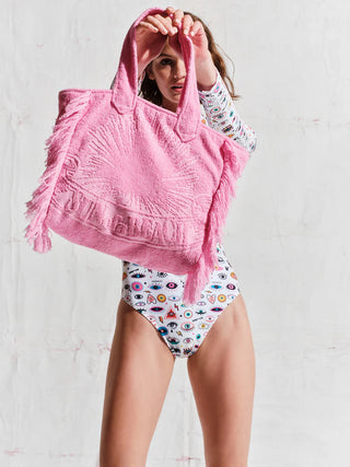 SUN OF A BEACH MINI TERRY TOTE BAG BUBBLEGUM