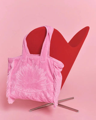 SUN OF A BEACH TERRY TOTE BEACH BAG BUBBLEGUM