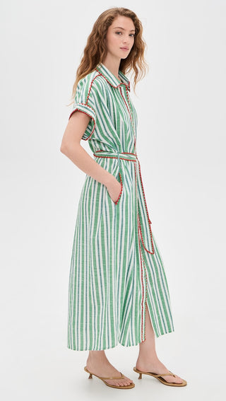 CAROLINA K VALERIE KAFTAN GREEN STRIPES