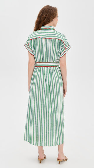 CAROLINA K VALERIE KAFTAN GREEN STRIPES
