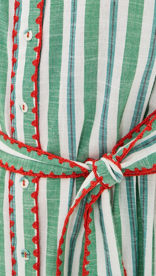 CAROLINA K VALERIE KAFTAN GREEN STRIPES