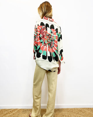 BE PARISIAN ARTY FLOWERS SILK SHIRT