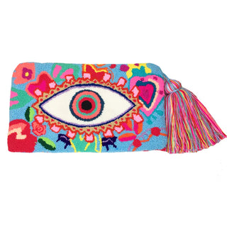 LE POM POM BABY BLUE EYE CLUTCH