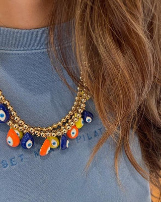 22 JEWELRY RANIA NECKLACE 6MM BLUE