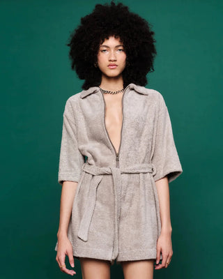 SUN OF A BEACH JUMPSUIT GREIGE TERRY