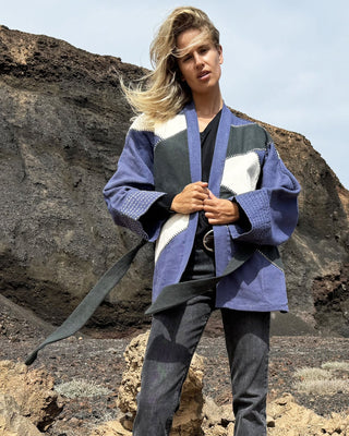 BE PARISIAN ARDOISE JACQUARD KIMONO