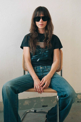 MONOKEL JET BLACK GREEN SOLID LENS SUNGLASSES
