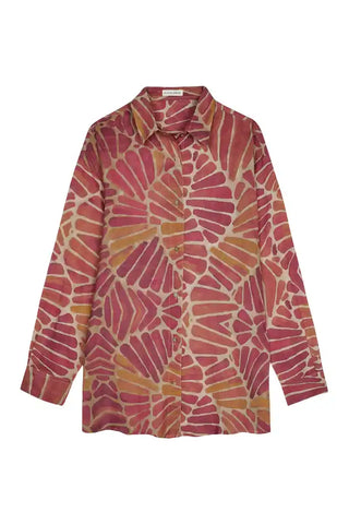 ALICIA SWIM OVERSIZED SHIRT COVER-UP IN COBRA